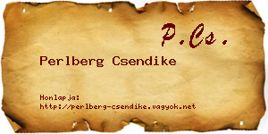 Perlberg Csendike névjegykártya